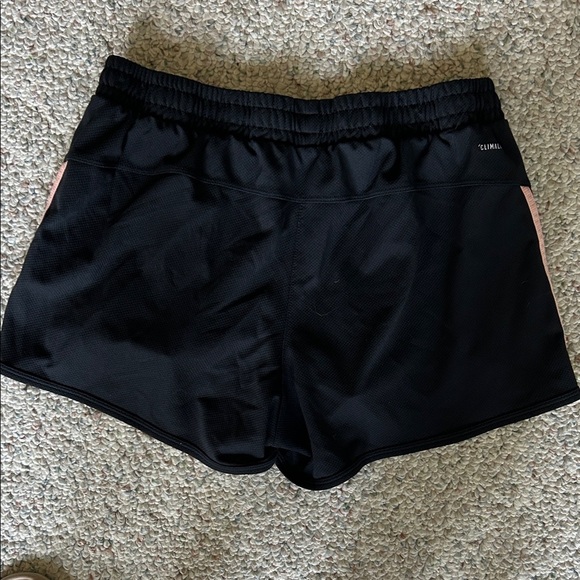 Adidas Women's Climacool Black Shorts with Peach Stripes - Picture 3 of 4